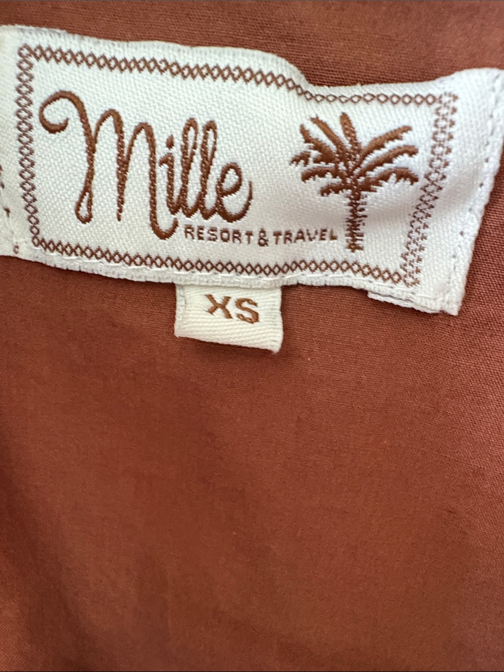Ruffled Button-Front Blouse in Rust - Picture 2 of 3